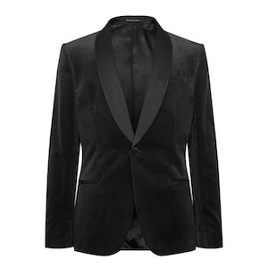 Men's Black Velvet Blazer