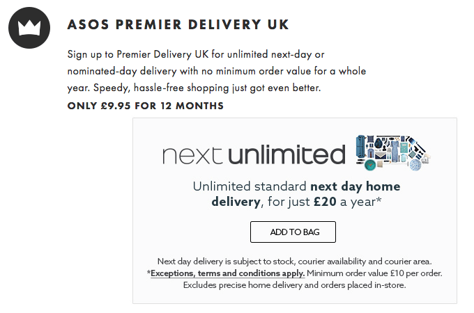 Fashion Retailer Delivery Saver Schemes Messaging