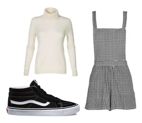 vans and dress outfit