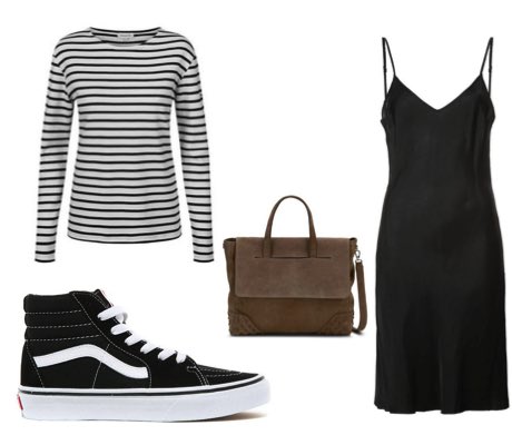 outfits with black slip on vans