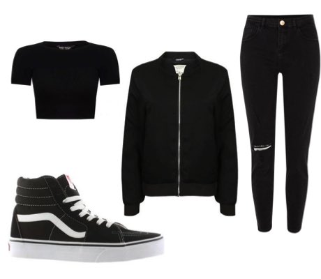 outfits with black high top vans
