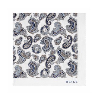 Men's Blue Paisley Pocket Square