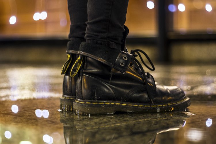 black doc martens style boots