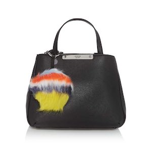Guess Black Handbag With Pom Poms