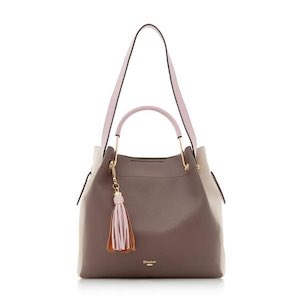 Dune Brown and Pastel Pink Handbag