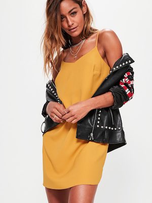 Missguided Mustard Slip Dress