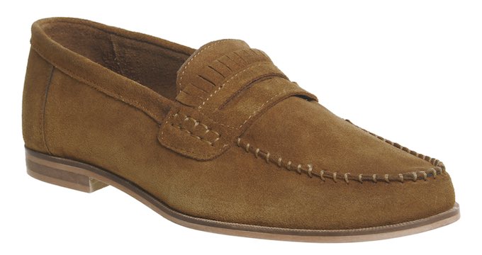 Men's Brown Suede Penny Loafers