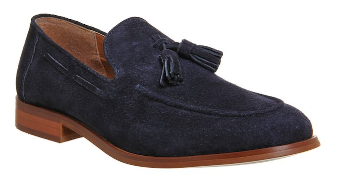 Men's Blue Suede Tassel Loafers
