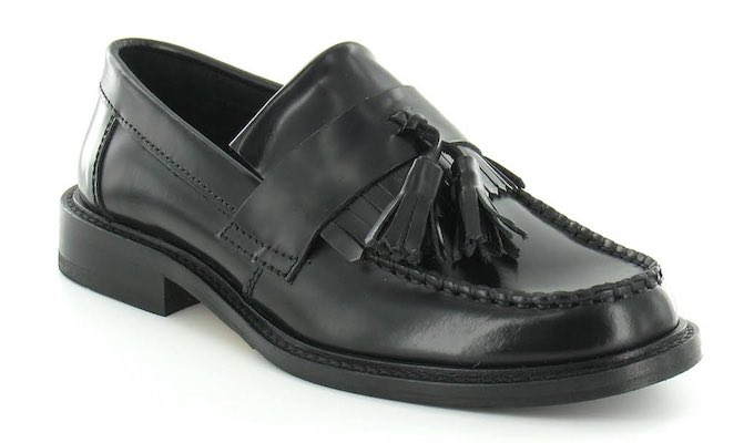 Men's Black Leather Apron Loafers