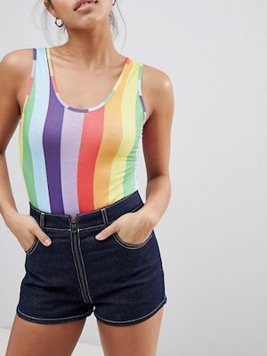 PrettyLittleThing Rainbow Bodysuit