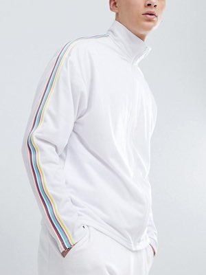 Men's Reclaimed Vintage White White Track Jacket