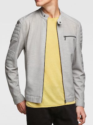 Men's Zara Piqué Biker Jacket