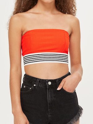 Topshop Striped Bandeau Top