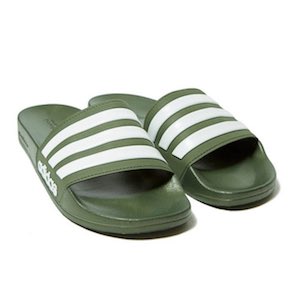 khaki green adidas sliders