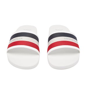 Men's Moncler Basile Striped Sliders