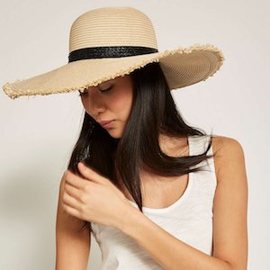 Mint Velvet Black Stripe Floppy Hat
