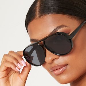 PrettyLittleThing Black Acrylic Aviators