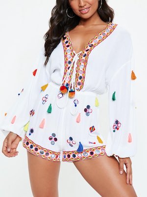 Missguided Tassel Playsuit