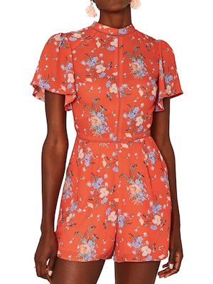 Oasis High Neck Provence Playsuit