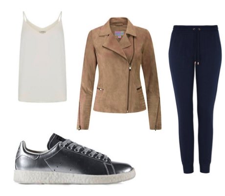 silver trainers outfit