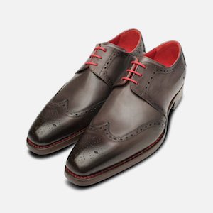 Men's Jeffery West Red Stitched Brogues