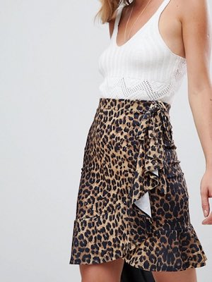 ASOS Leopard Print Mini Wrap Skirt