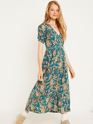 Urban Outfitters Floral Midi Tea Dress