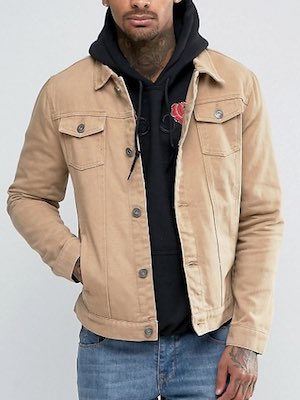 Men's Liquor N Poker Tan Denim Jacket