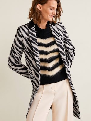 Women's Mango Zebra Printed Coat