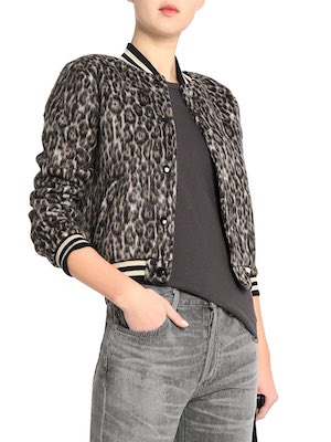 Women's R13 Roadie Leopard Print Bomber Jacket