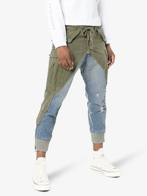 Grey Lauren Denim Panel Jeans