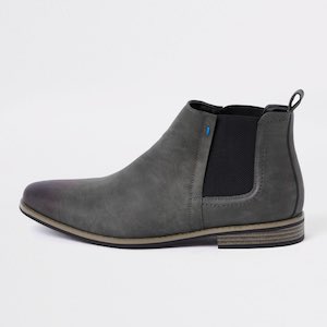 Men's River Island Grey Chelsea Boots