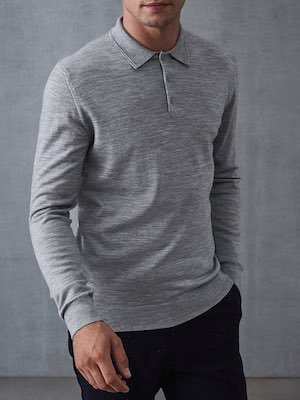 Men's Reiss Merino Wool Polo Shirt