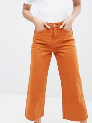 Weekday Women's Rust Wide Leg Jeans