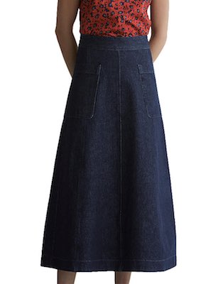 Toast A-Line Denim Skirt