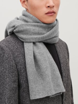 Men's Cos Grey Cashmere Scarf