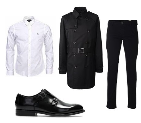 black trench coat outfits mens