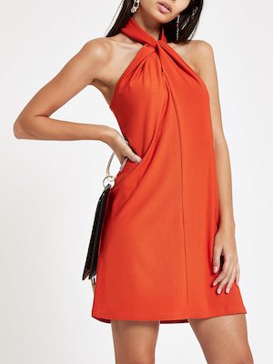 River Island Wrap Neck Mini Dress