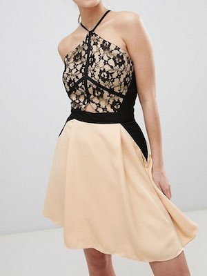 Little Mistress Lace Overlay Dress