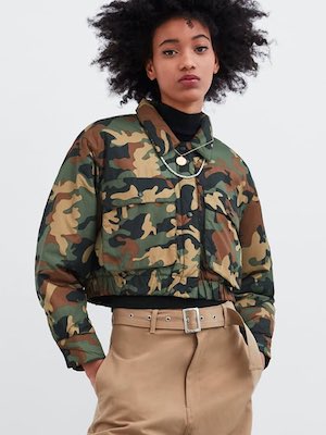 zara cropped camo jacket