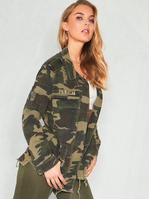 Women's Missy Empire Camo Button Up Jacket