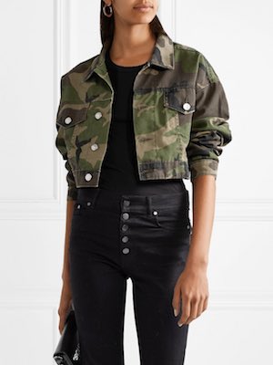 Women's RE/DONE Cropped Camo Print Jacket