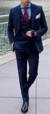How To Wear A Navy Suit | 30 Blue Suit Outfit Ideas for Men