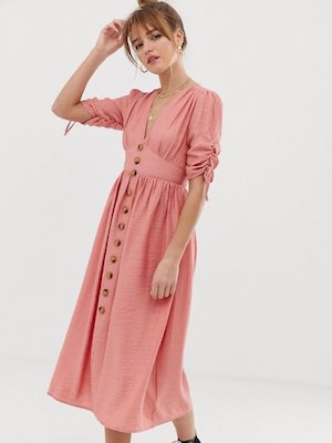 Women's Glamorous Dusty Coral Tea Dress