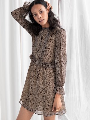 Women's & Other Stories Zig Zag Ruffled Mini Dress