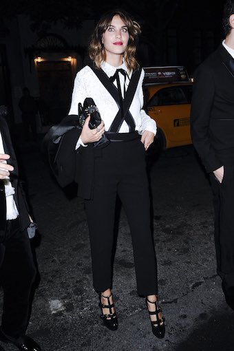 Alexa Chung Wearing Monochrome Outfit