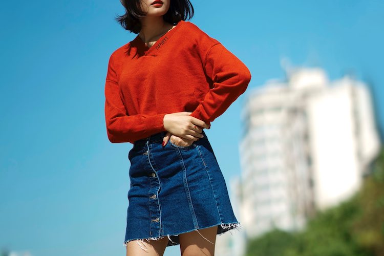 best denim skirts