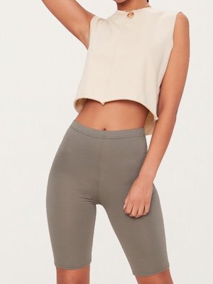 Women's PrettyLittleThing Pale Khaki Cycle Shorts