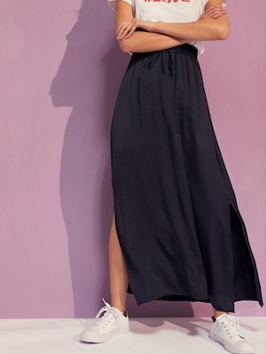 Women's VILA Navy Maxi Skirt