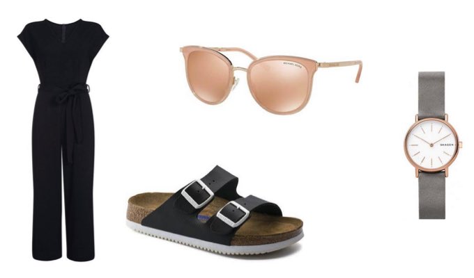 Women's Birkenstocks with Jumpsuit Outfit Idea